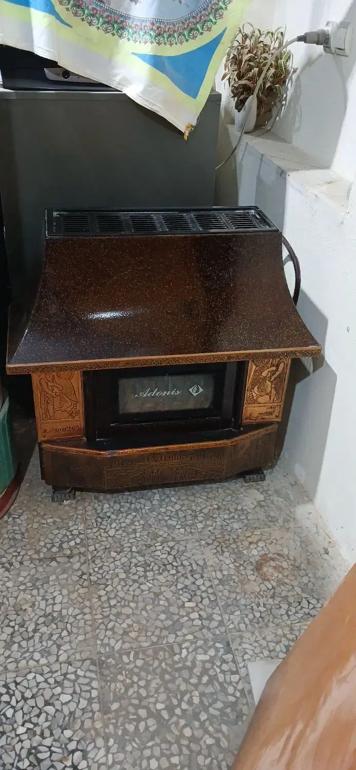 بخاری آدنیس طرح شومینه در حد نو|بخاری، هیتر، شومینه|بهشهر, |دیوار