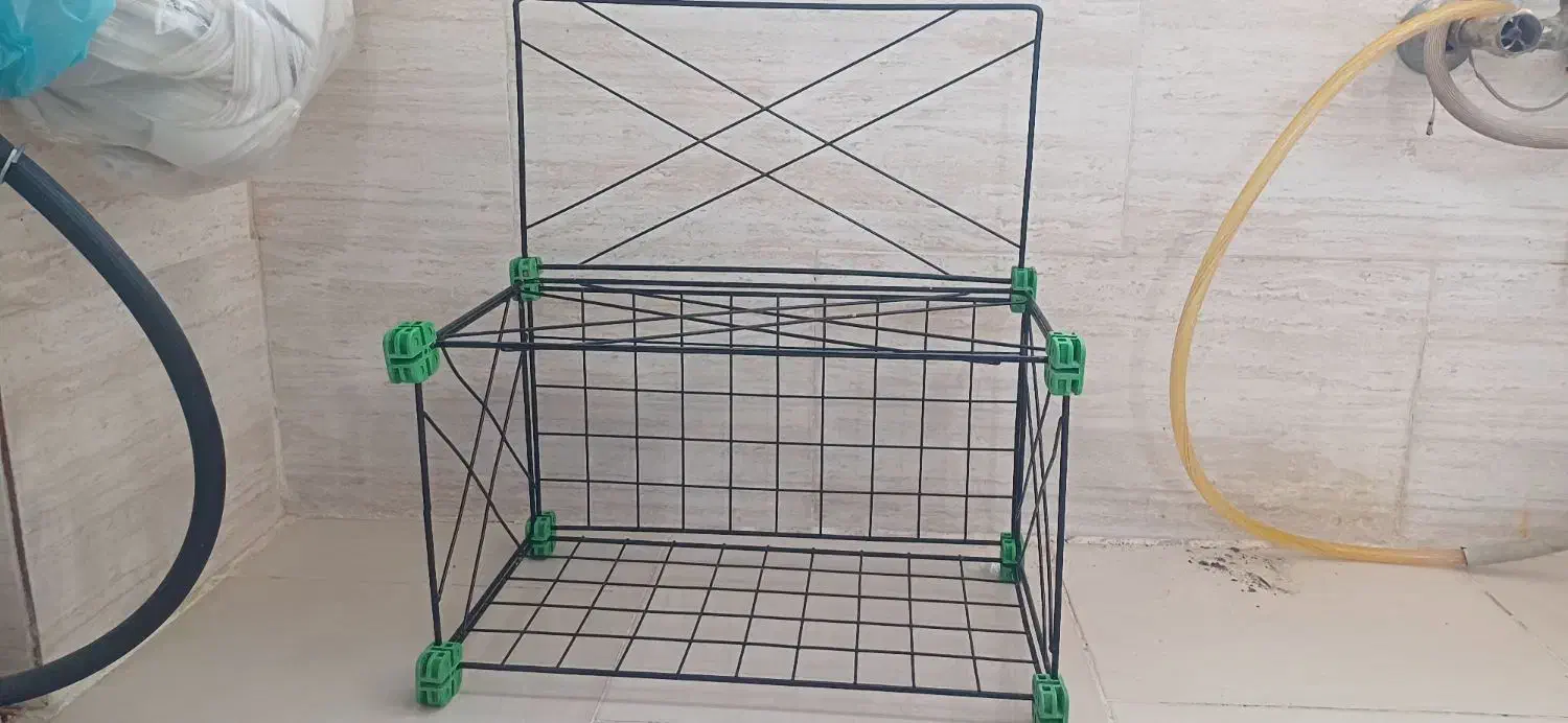 مشبک قفسه فلزی جا کتابی و جا کفشی|کتابخانه، شلف، قفسه‌های دیواری|قم, شاه سید علی|دیوار