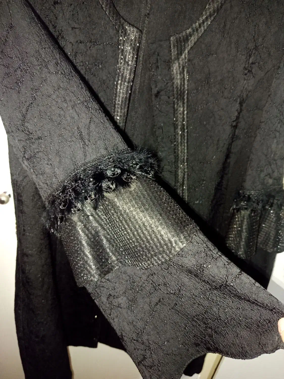 مانتو مجلسی استین کار شده مشکی دوخت مزون سایز ۴۴|لباس|کنارک, |دیوار