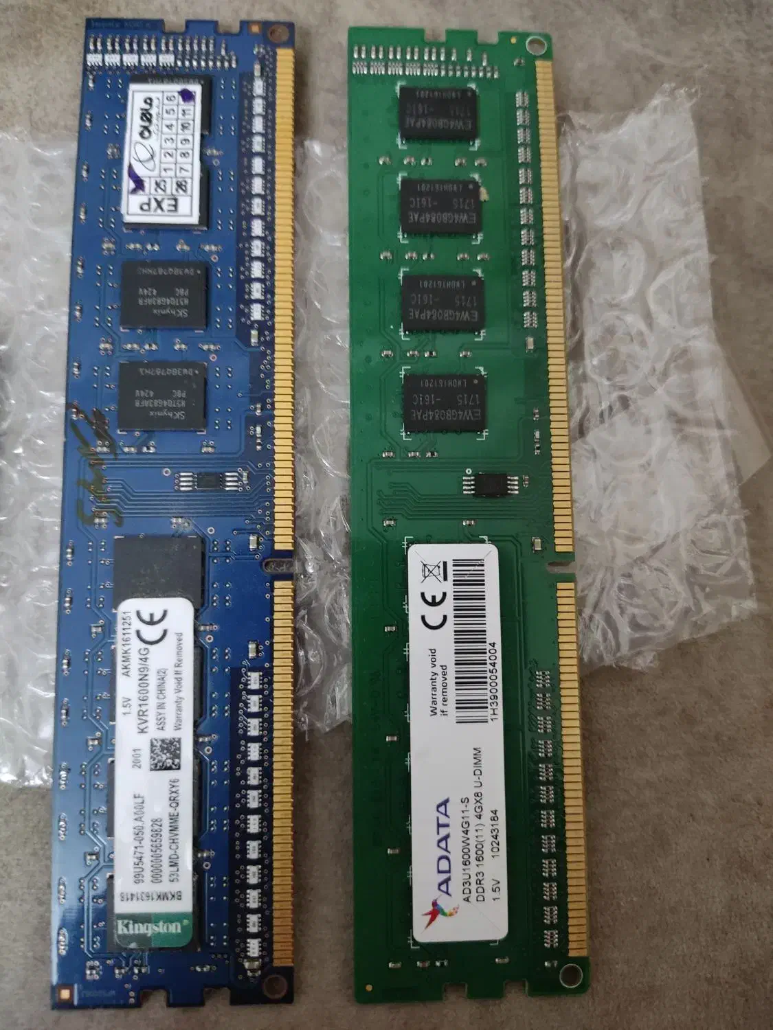 دو رم king ston 4g و adata 4g و cpu cure i3 4160|قطعات و لوازم جانبی رایانه|کرج, حیدرآباد|دیوار