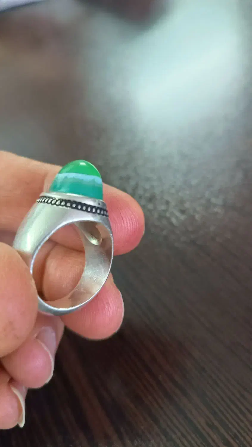 انگشتر باباقوری با سنگ خاص و رکاب دست ساز|جواهرات|فولادشهر, B5|دیوار