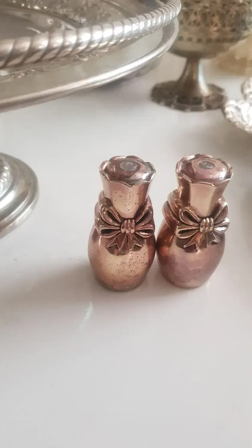 یک جفت نمکدان پاپیونی سیلور پلیت|ظروف سرو و پذیرایی|تهران, ظفر|دیوار