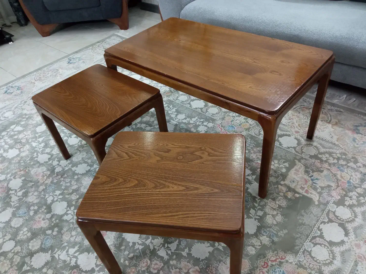 میز پذیرایی نو و دو عدد عسلی|مبلمان خانگی و میز عسلی|اصفهان, شهشهان|دیوار