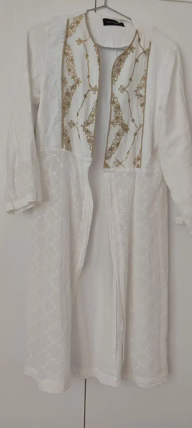 مانتو سفید خامه دوزی|لباس|بوکان, |دیوار