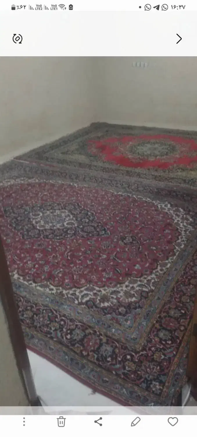 دو عدد قالی ۱۲ متری، ۸ عدد پشتی|فرش|خرمشهر, |دیوار