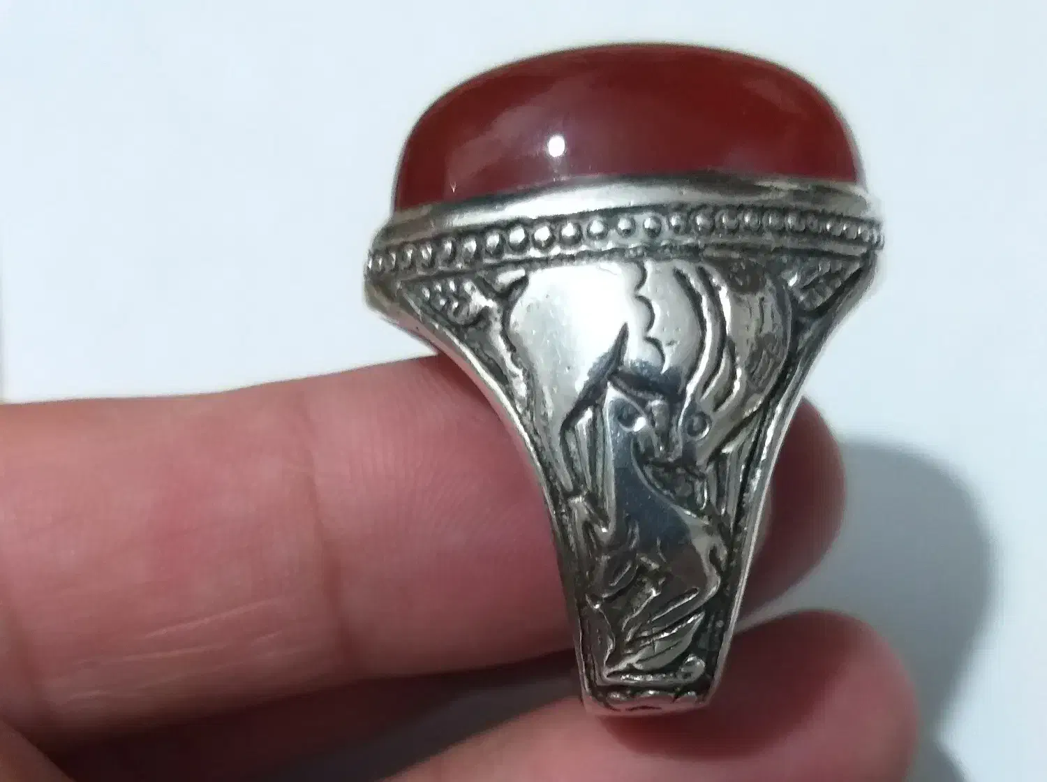 اتگشتر نقره عقیق و یاقوت|جواهرات|مینودشت, |دیوار