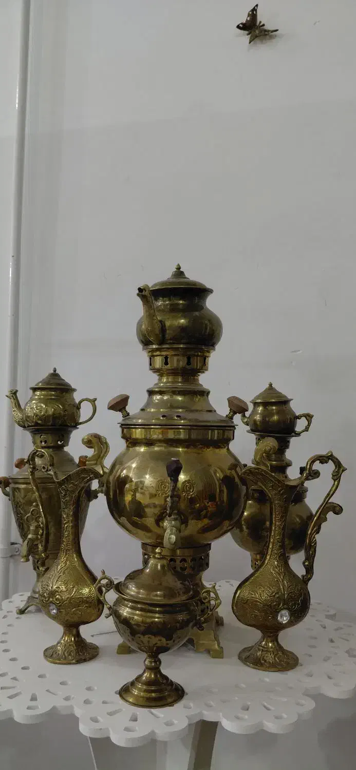 سماور ذغالی بزرگ وکوچک|سماور، چای‌ساز، قهوه‌ساز|یزد, |دیوار