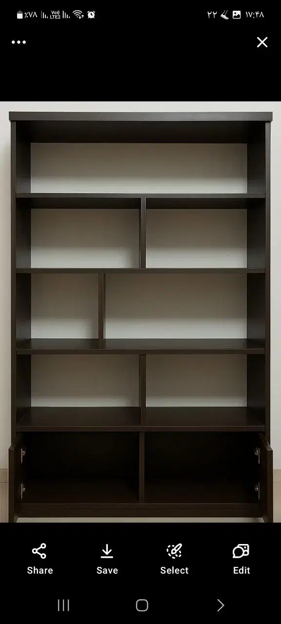 کتابخانه|کتابخانه، شلف، قفسه‌های دیواری|تهران, شهرک فردوس (حسینی)|دیوار