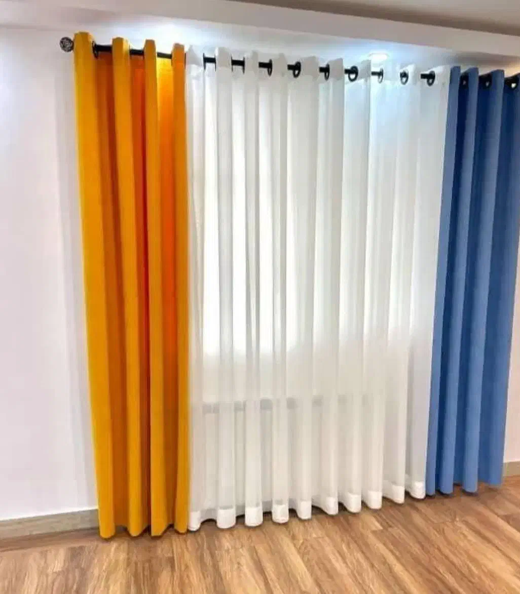 پرده حریر شاین ساده اسکاچی کرپ مستاجری|پرده، رانر، رومیزی|مشهد, رده|دیوار