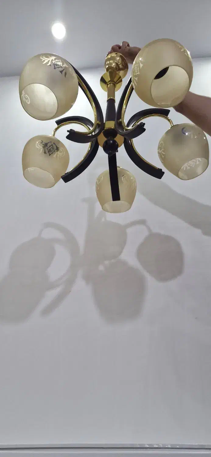 لوستر ۵ شاخه صحیح وسالم|لوستر و چراغ آویز|محمدشهر, همایون ویلا|دیوار