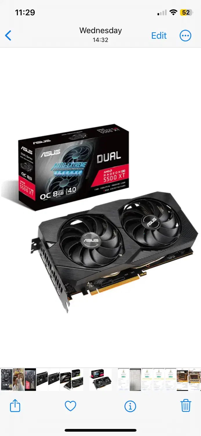 Asus rx 5500 xt فروش معاوضه|قطعات و لوازم جانبی رایانه|تهران, فاطمی|دیوار