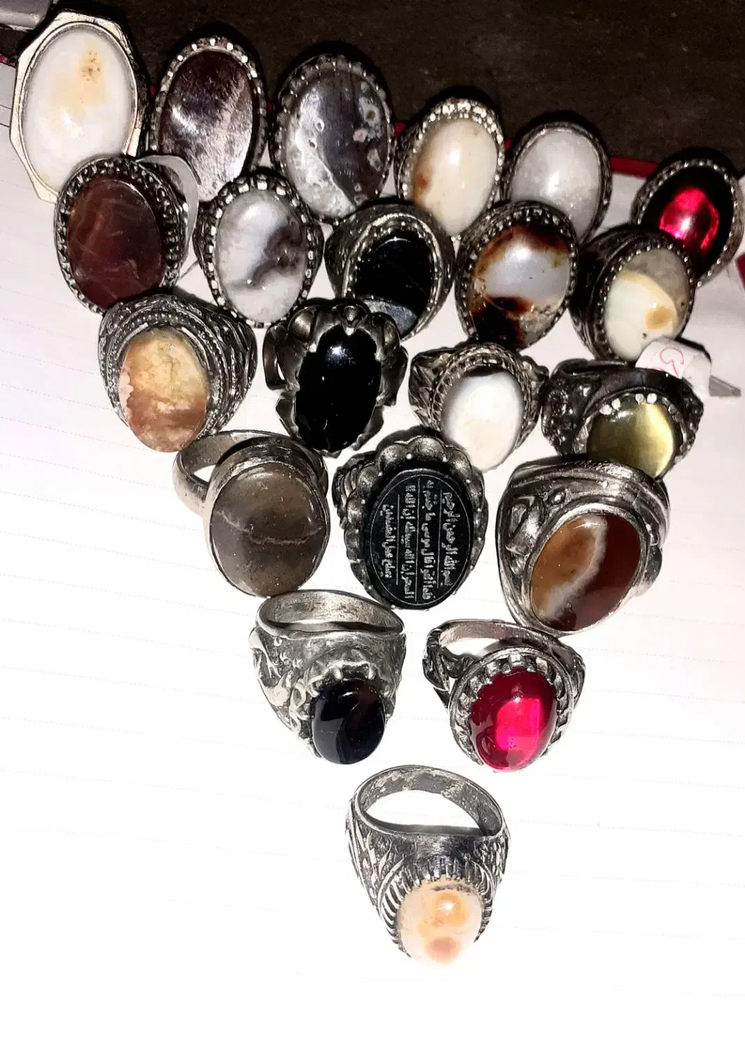 ۲۰عدد انگشتر با سنگ اصل و معدنی|جواهرات|خمین, |دیوار