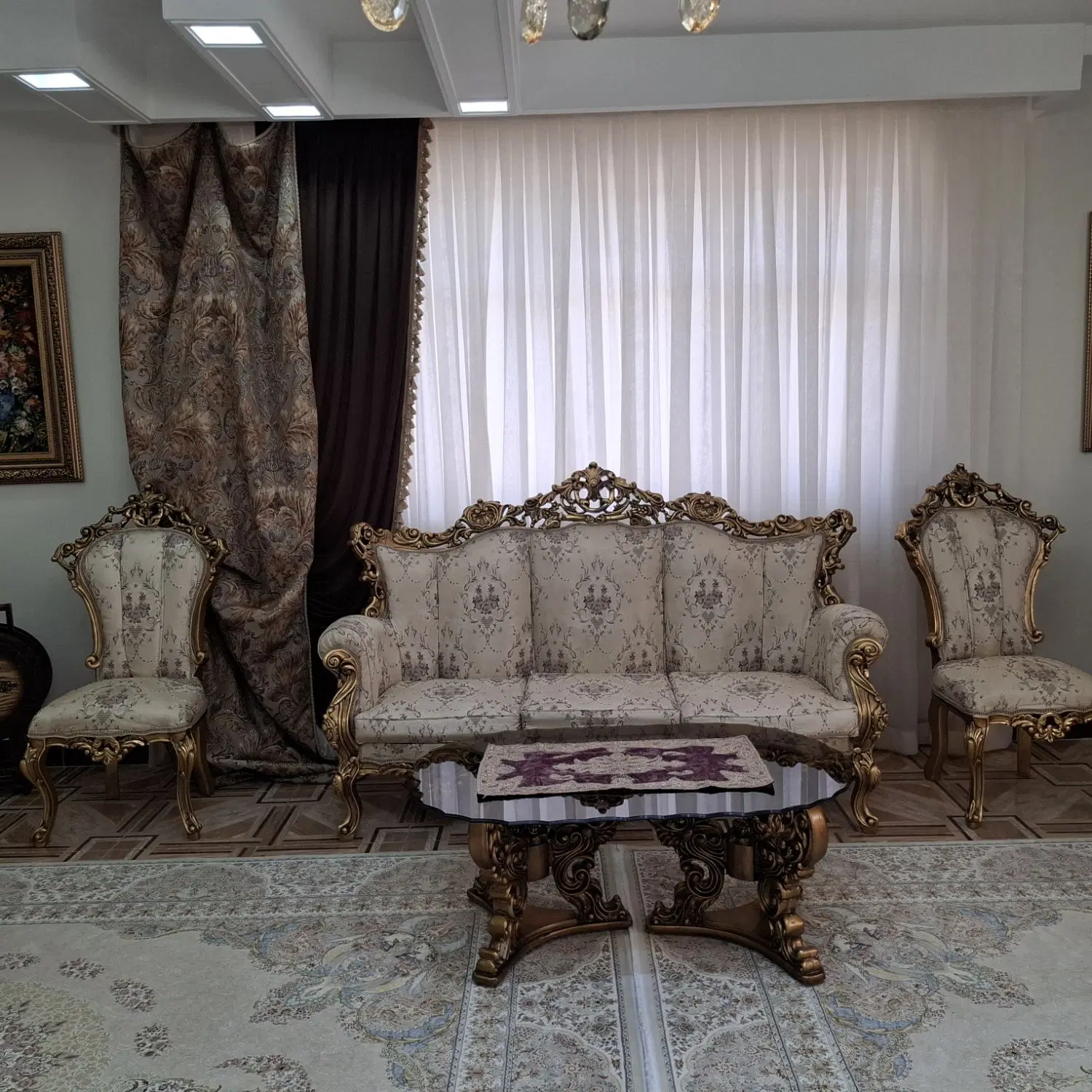 مبلمان ۹ نفره با ناهار خوری ۸نفره|مبلمان خانگی و میز عسلی|تهران, بیسیم|دیوار