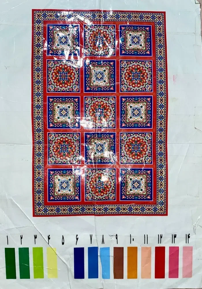 دار قالی به همراه نخ و نقشه و مقداری بافته شده|لوازم خیاطی و بافتنی|ری, شهرری|دیوار