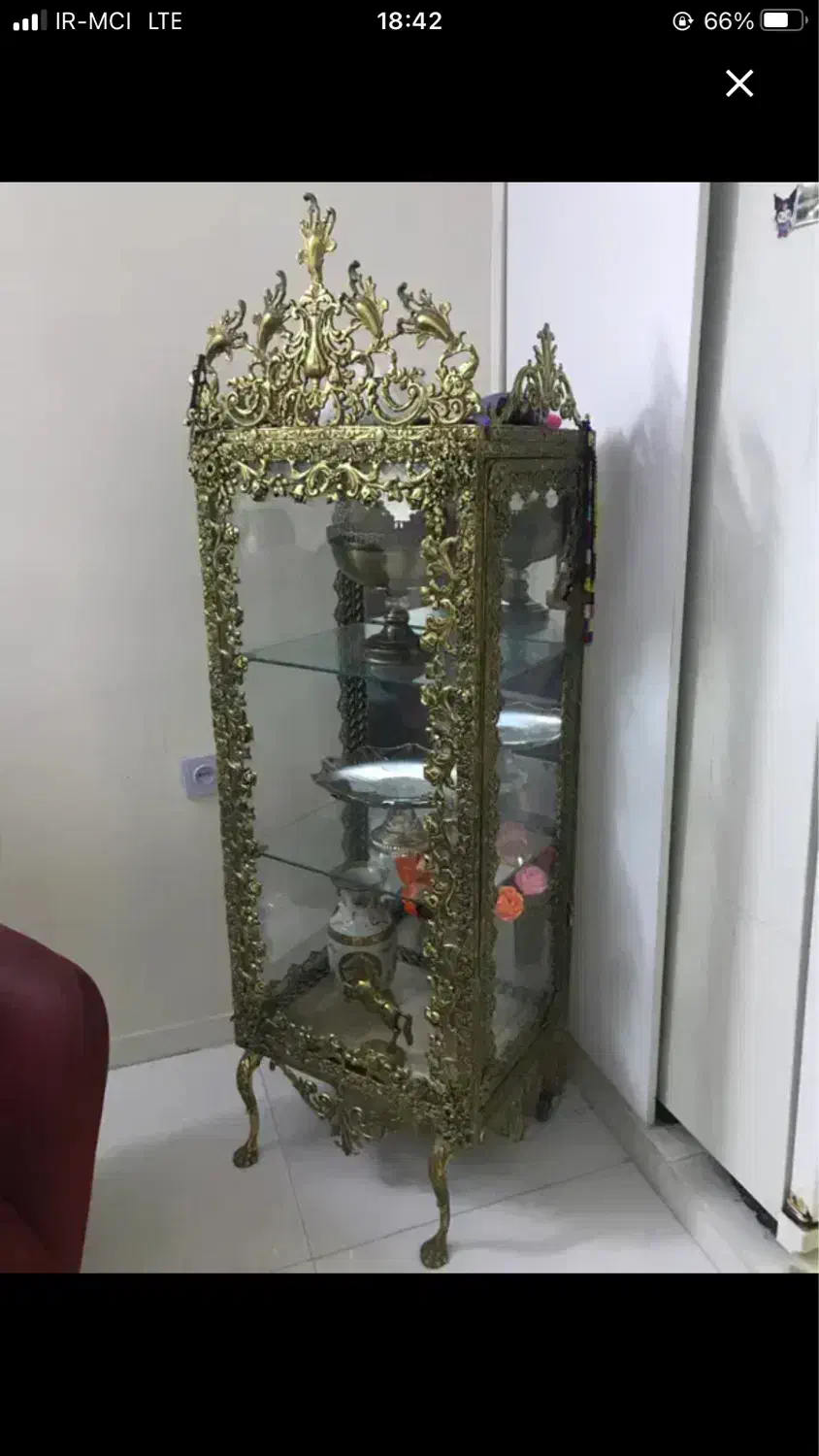 مینی بوفه برنجی پایه و میز برنجی|بوفه، ویترین، کنسول|تهران, آهنگ|دیوار