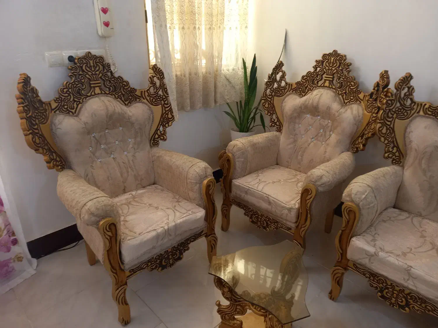 مبل سلطنتی ۷نفره  طلایی درجه یک|مبلمان خانگی و میز عسلی|ازنا, |دیوار