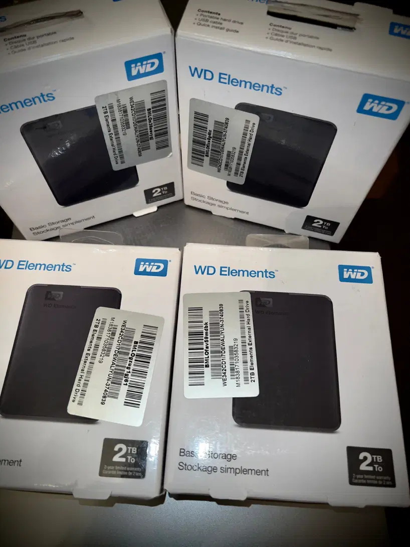 4 عدد هارد اکسترنال ۲ ترابایت WD Elements|قطعات و لوازم جانبی رایانه|تهران, مجیدیه|دیوار