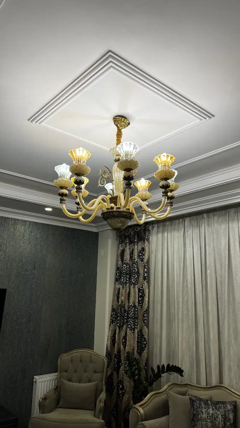 دو جفت لوستر ۸ شاخه ترکیب کریستال و برنج|لوستر و چراغ آویز|تهران, تهرانسر شرقی|دیوار