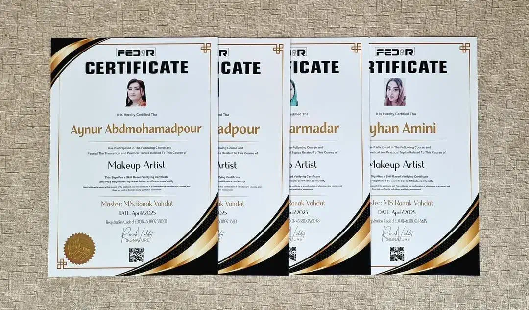 انواع سرتیفیکیت هنرجویی و مربیگری|خدمات آرایشگری و زیبایی|گرگان, |دیوار