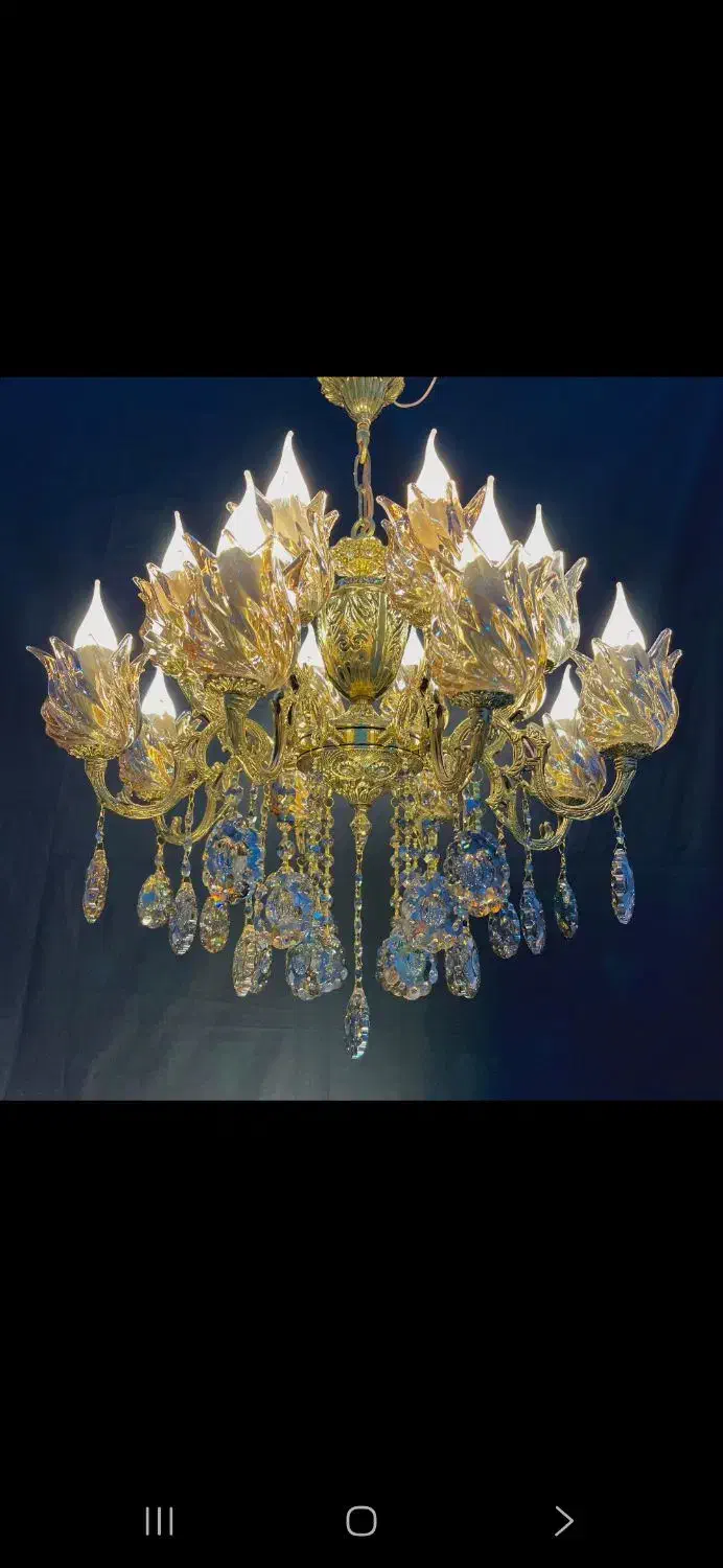 لوستربرنز۸شاخه برنج اصیل./1-17شعله negin Light.67|لوستر و چراغ آویز|تهران, نعمتآباد|دیوار