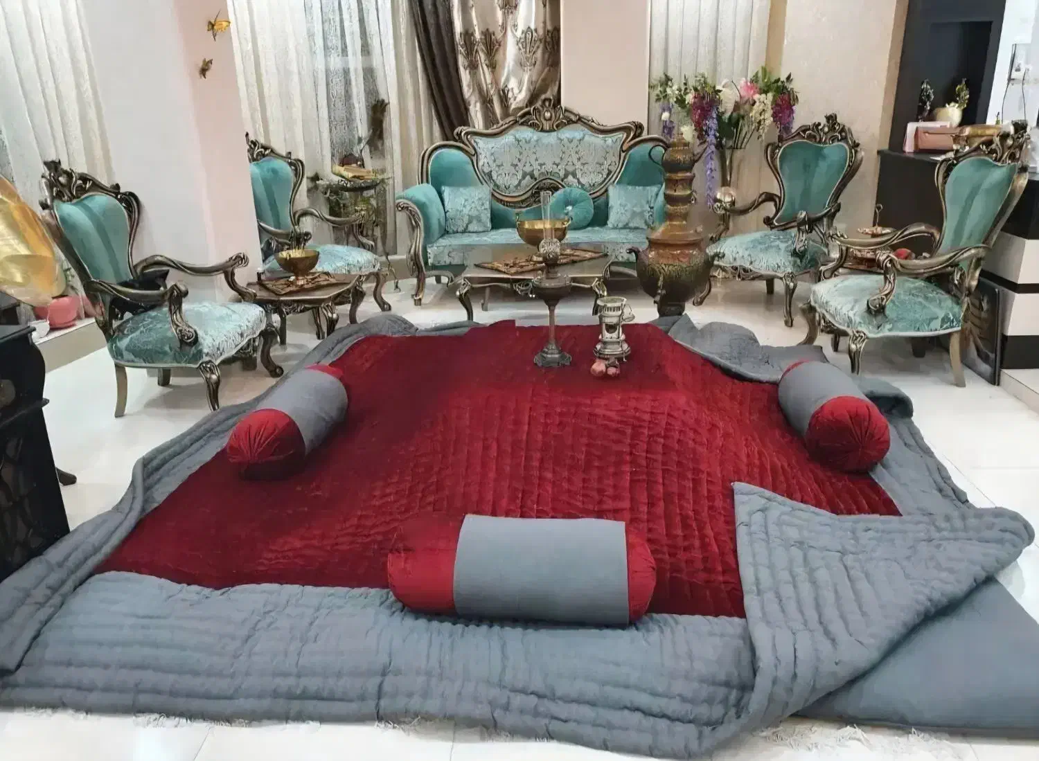 لحاف کرسی سبزواری 4 در 4 تمام دوخت دستی سفارشی|رختخواب، بالش، پتو|تهران, شهرک ولیعصر جنوبی|دیوار