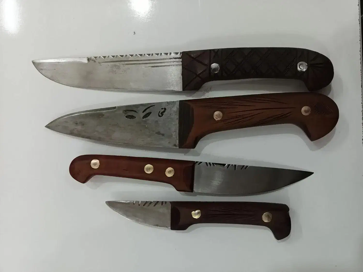 چاقو قصابی و جیبی فنر اره آتیشی فولاد دسته عناب|کوهنوردی و کمپینگ|قم, نخودی|دیوار