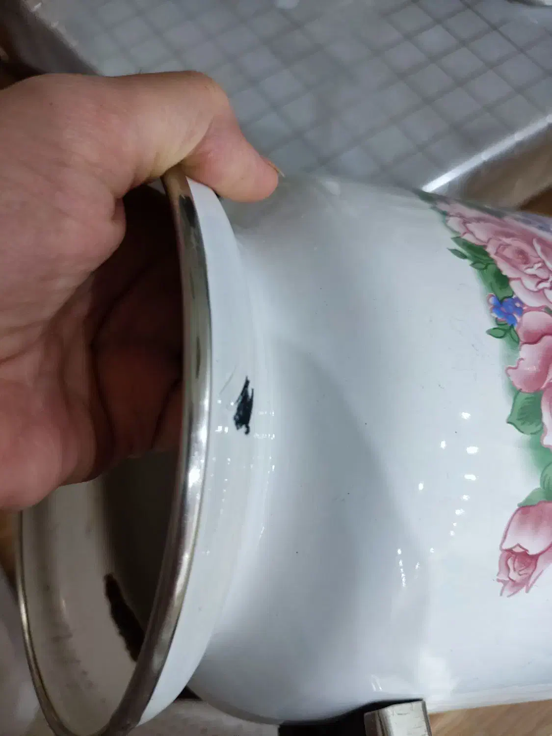 کتری لعابی قدیمی|قوری، کتری، قهوه‌ساز دستی|قائم‌شهر, |دیوار