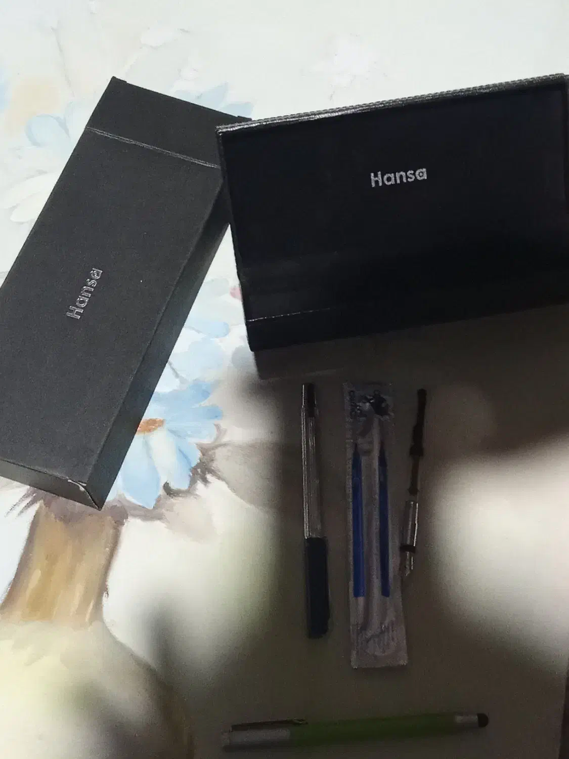 خودنویس و خودکار هنسا استیل اصلی و چراغ خواب قشنگ|لوازم التحریر|ورزنه, |دیوار