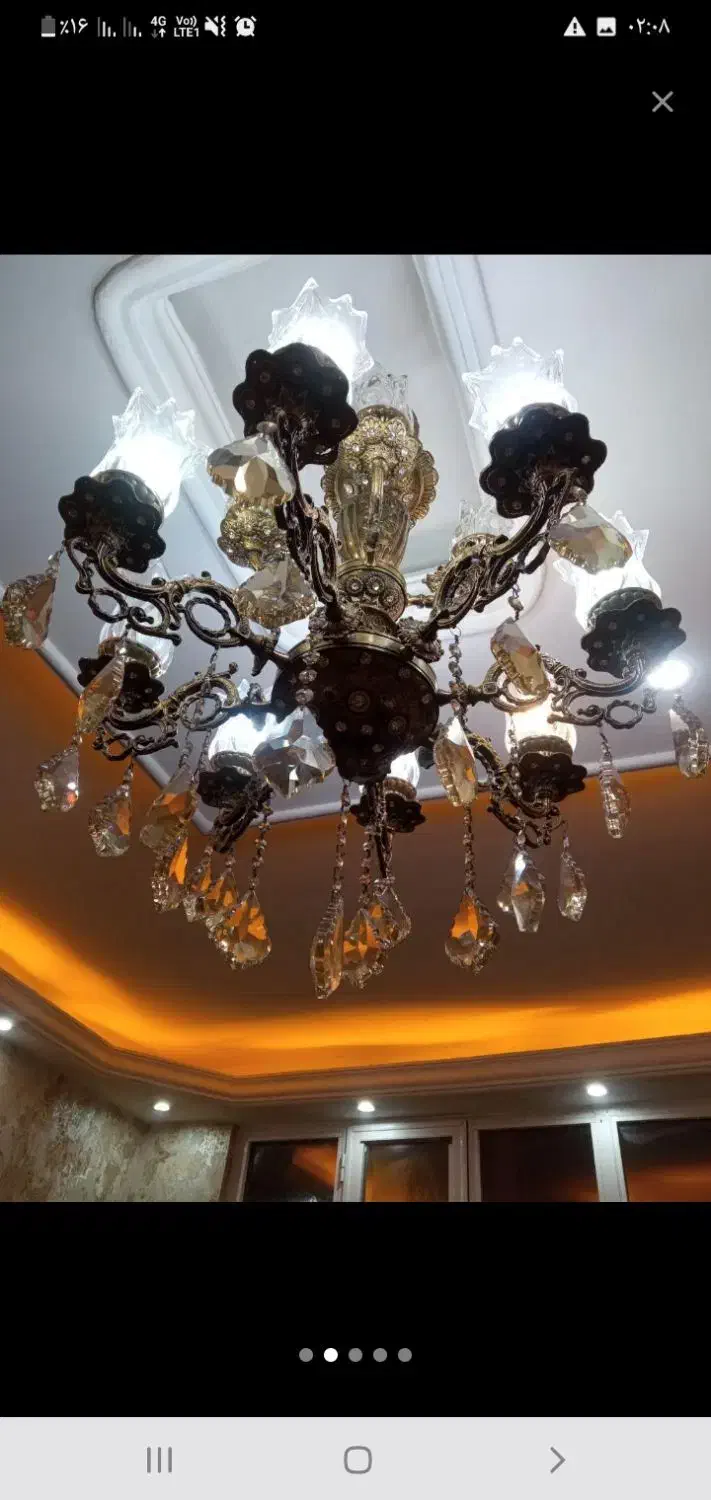 لوستر بسیار زیبا و سنگین ماله ۹ سال پیشه|لوستر و چراغ آویز|تبریز, |دیوار