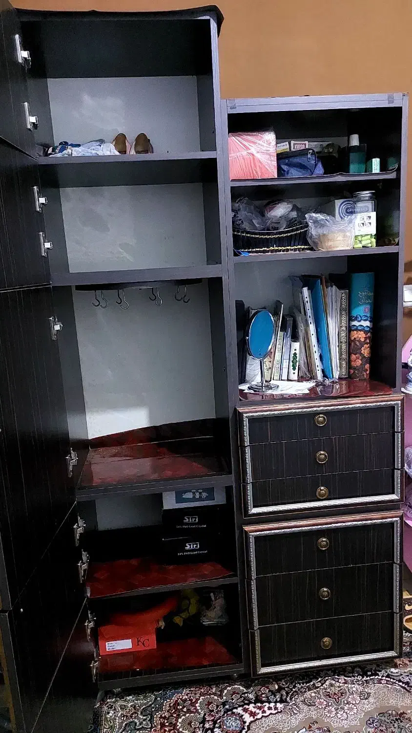 کمد قفسه ای|کتابخانه، شلف، قفسههای دیواری|نوشهر, |دیوار