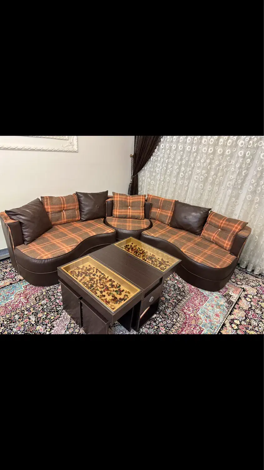 مبل ال راحتی چرم|مبلمان خانگی و میز عسلی|ساری, |دیوار
