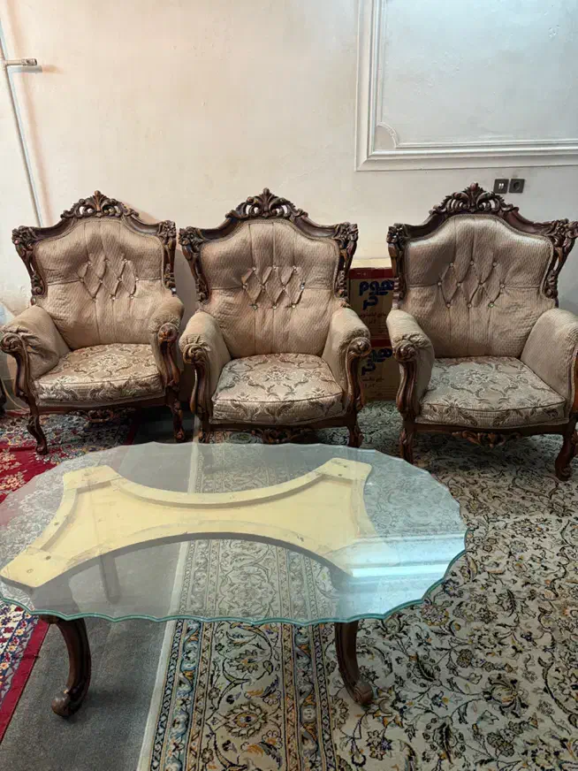 مبل سلطنتی 7 نفره|مبلمان خانگی و میز عسلی|گرگان, |دیوار