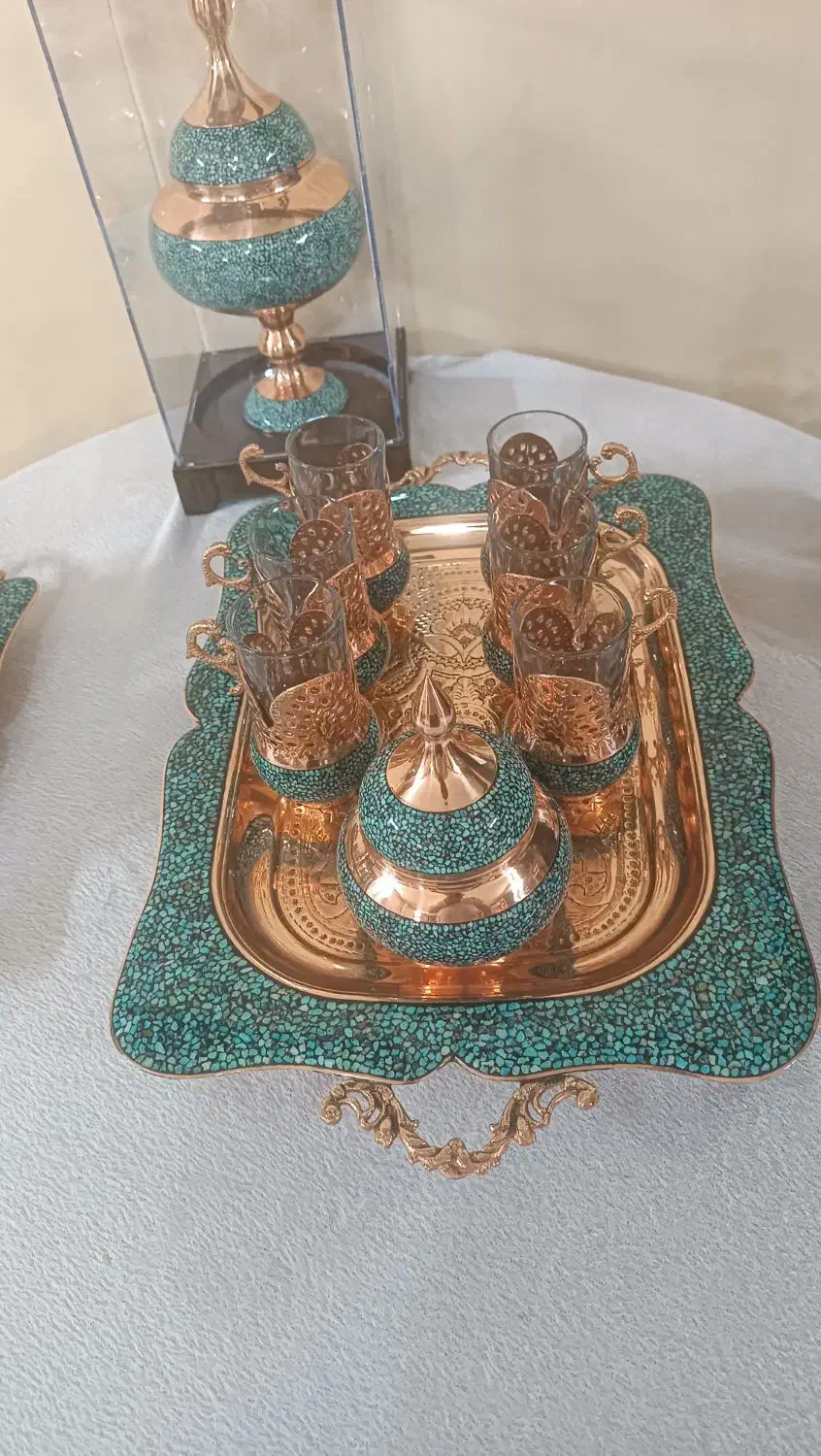 سرویس چایخوری  مس و فیروزکوبی|صنایع دستی و سایر لوازم تزئینی|تهران, مشیریه|دیوار