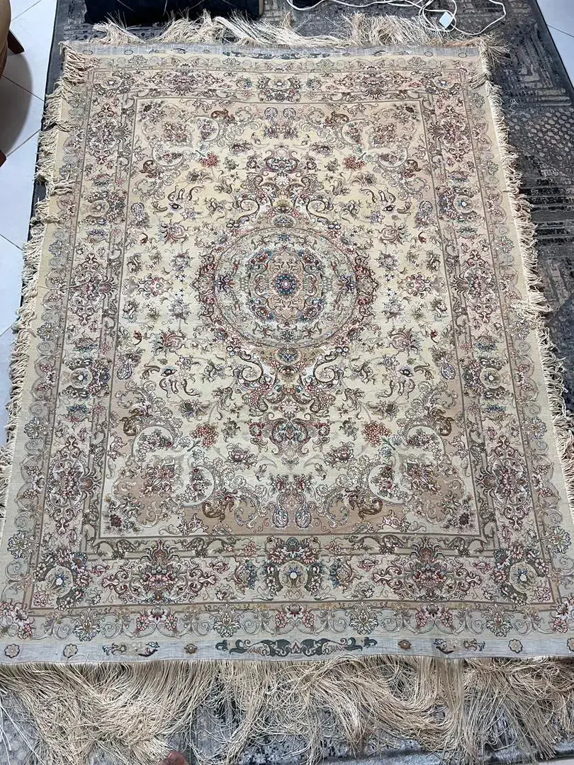 فرش گل ابریشم دست بافت|فرش|کیاشهر, |دیوار