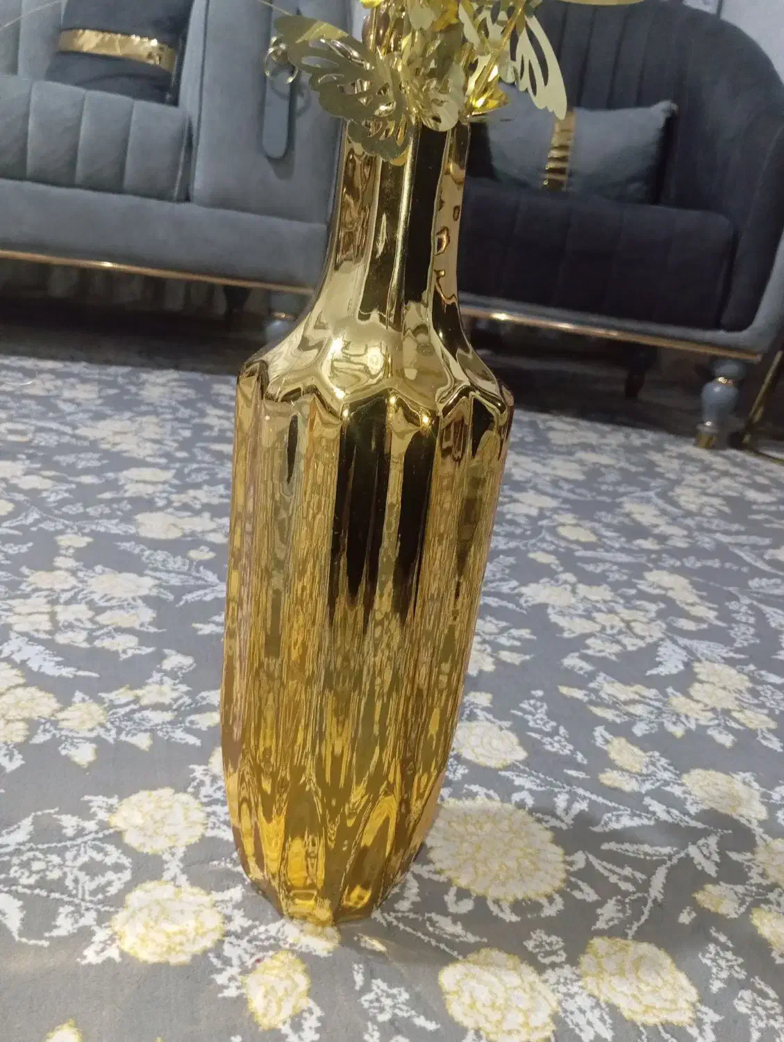 گل و گلدان طلایی|گل مصنوعی|بهارستان, |دیوار