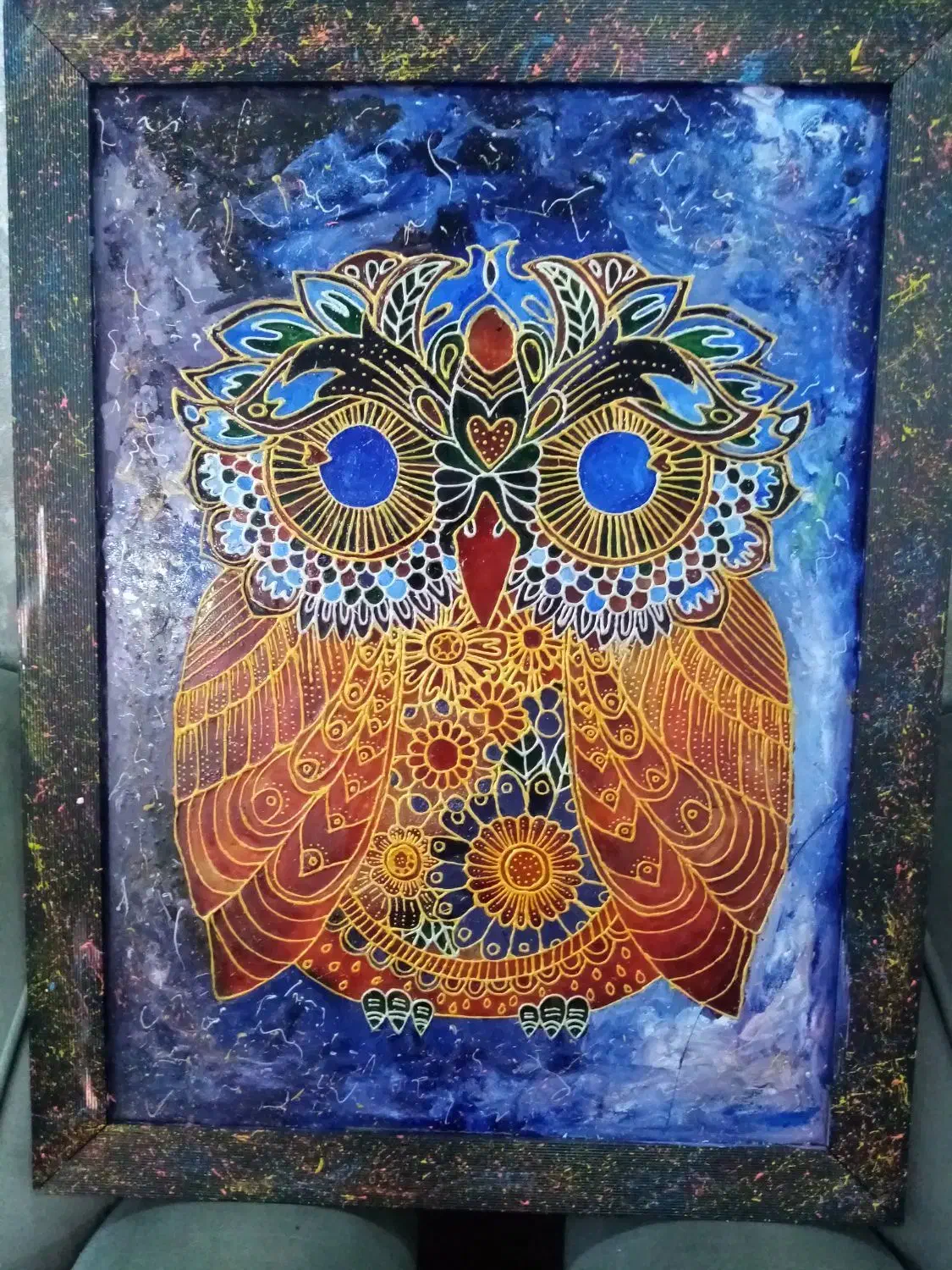 قاب عکس جغد|تابلو، نقاشی، عکس|بوشهر, |دیوار