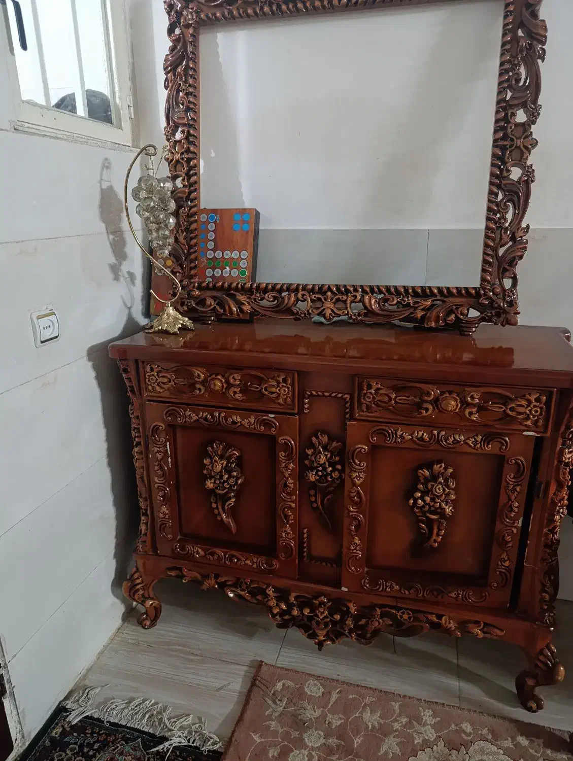 ساعت و کنسول تمام چوب راش|بوفه، ویترین، کنسول|قرچک, مهدیه|دیوار