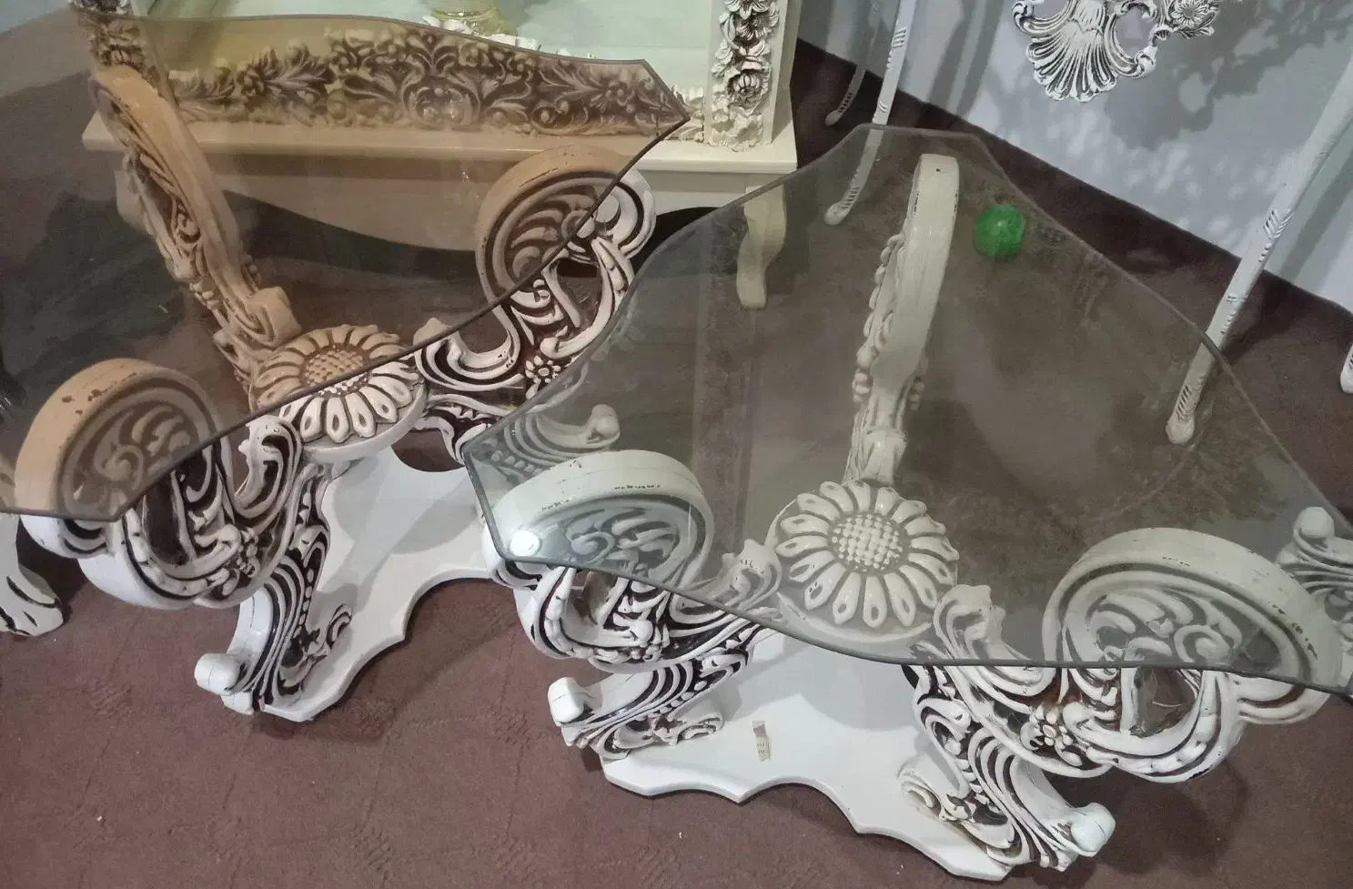 سه عدد جلو مبلی استخوانی رنگ|مبلمان خانگی و میز عسلی|میاندوآب, |دیوار