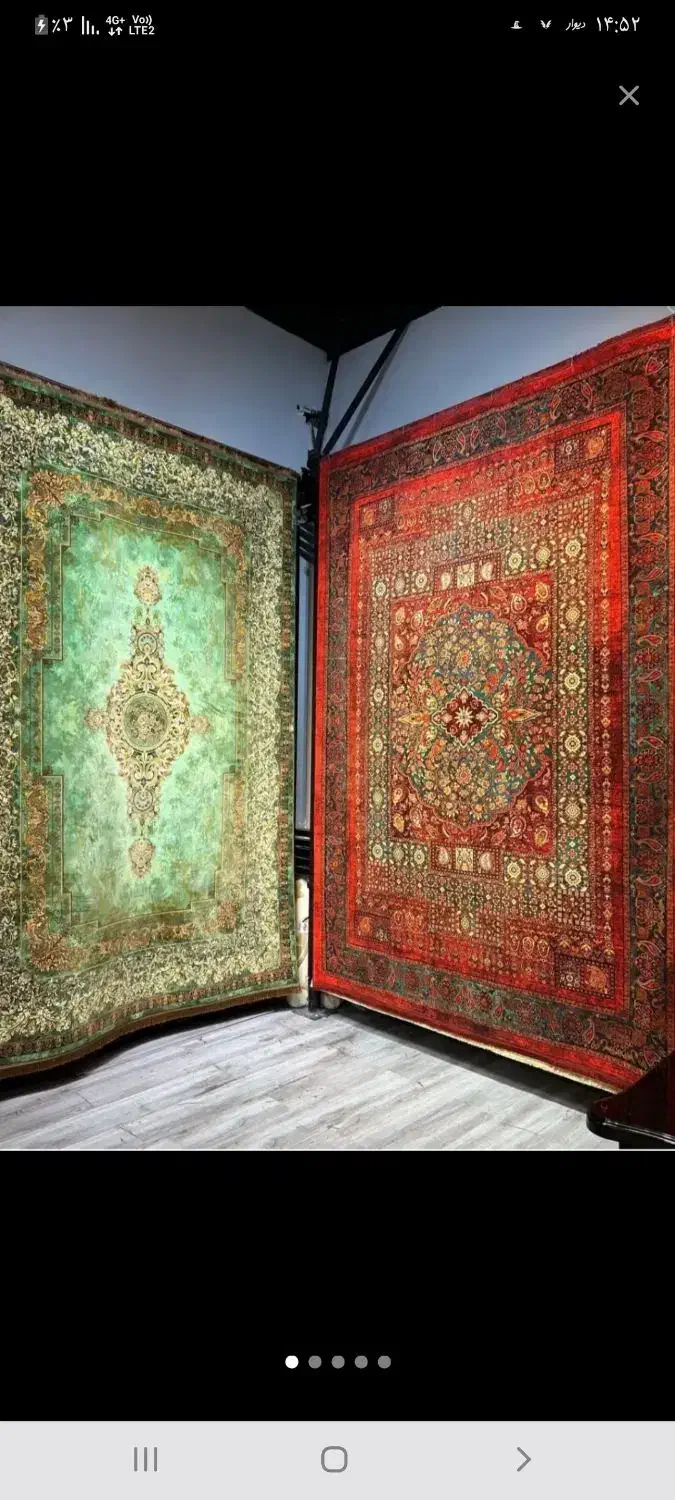 فرش ۱۲ متری  دلوین  لاکی|فرش|شیراز, ریشمک|دیوار