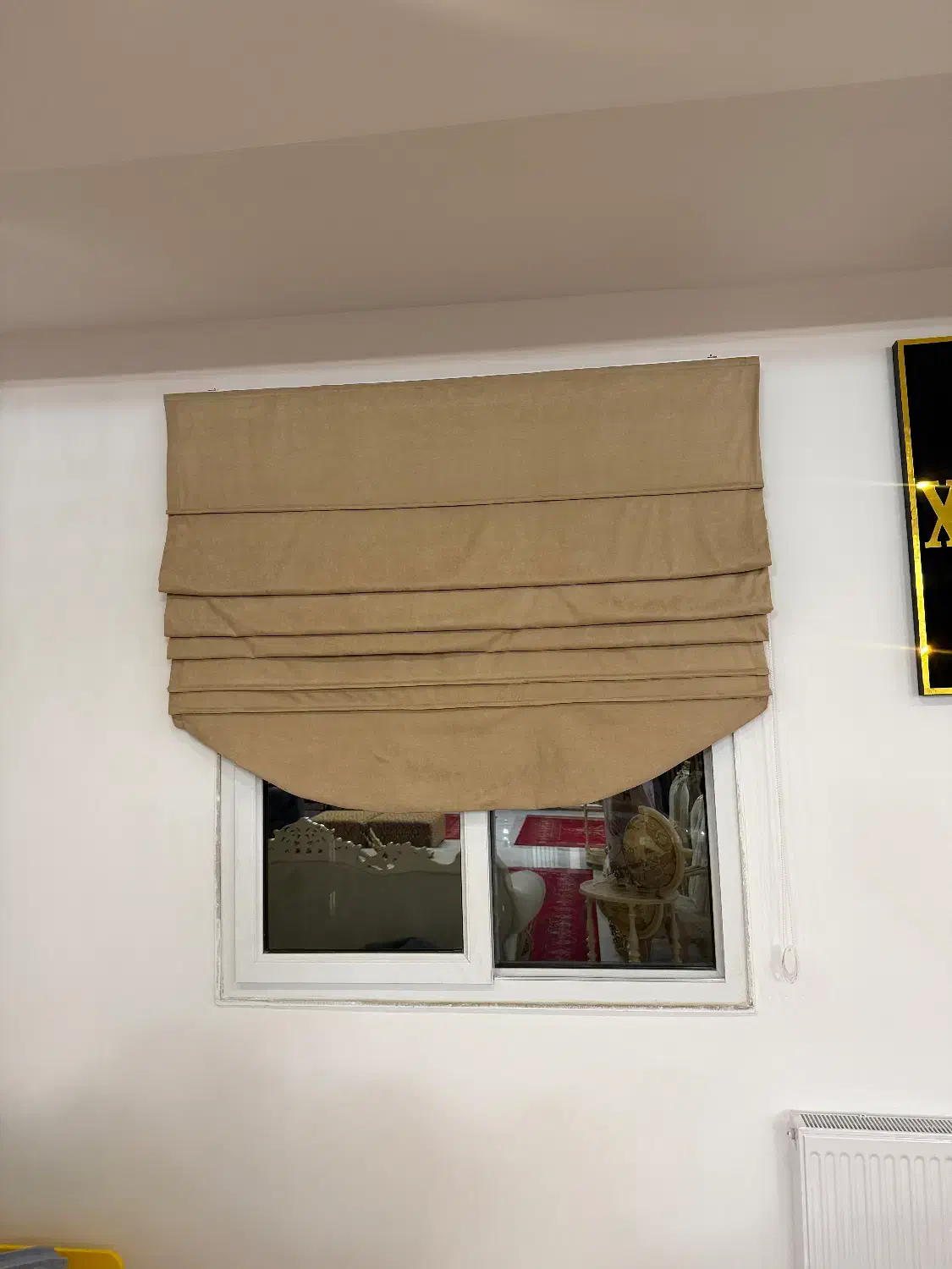 پرده رومن مخمل با میله پرده|پرده، رانر، رومیزی|ساری, |دیوار