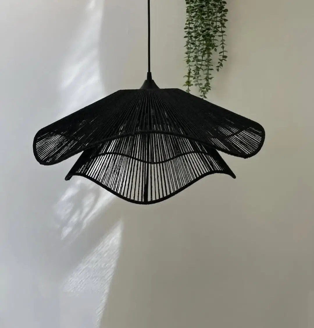 لوستر آباژور رافیا مکرومه کافی شاپ|لوستر و چراغ آویز|یزد, |دیوار