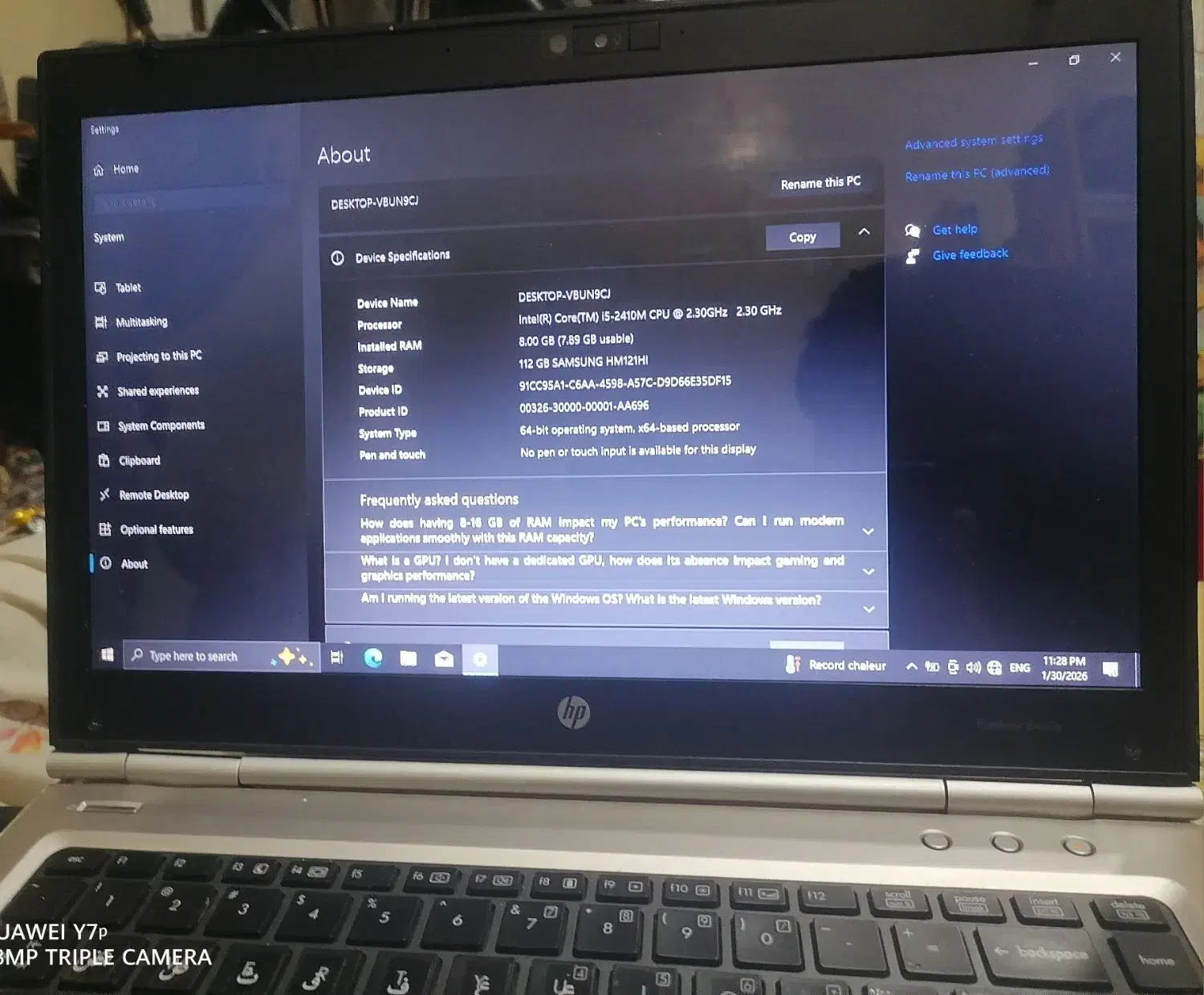 لپ تاپ hp elitebook 8460p|رایانه همراه|فیروزآباد (فارس), |دیوار