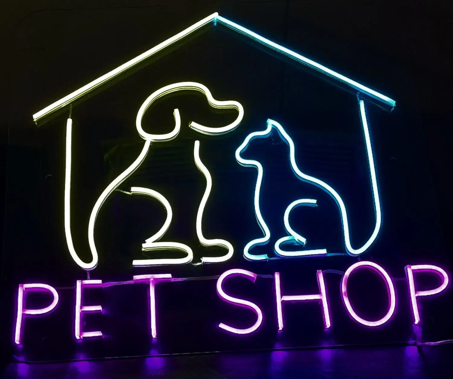 تابلو نئون پت شاپ. pet shop|فروشگاه و مغازه|تهران, شهر زیبا|دیوار