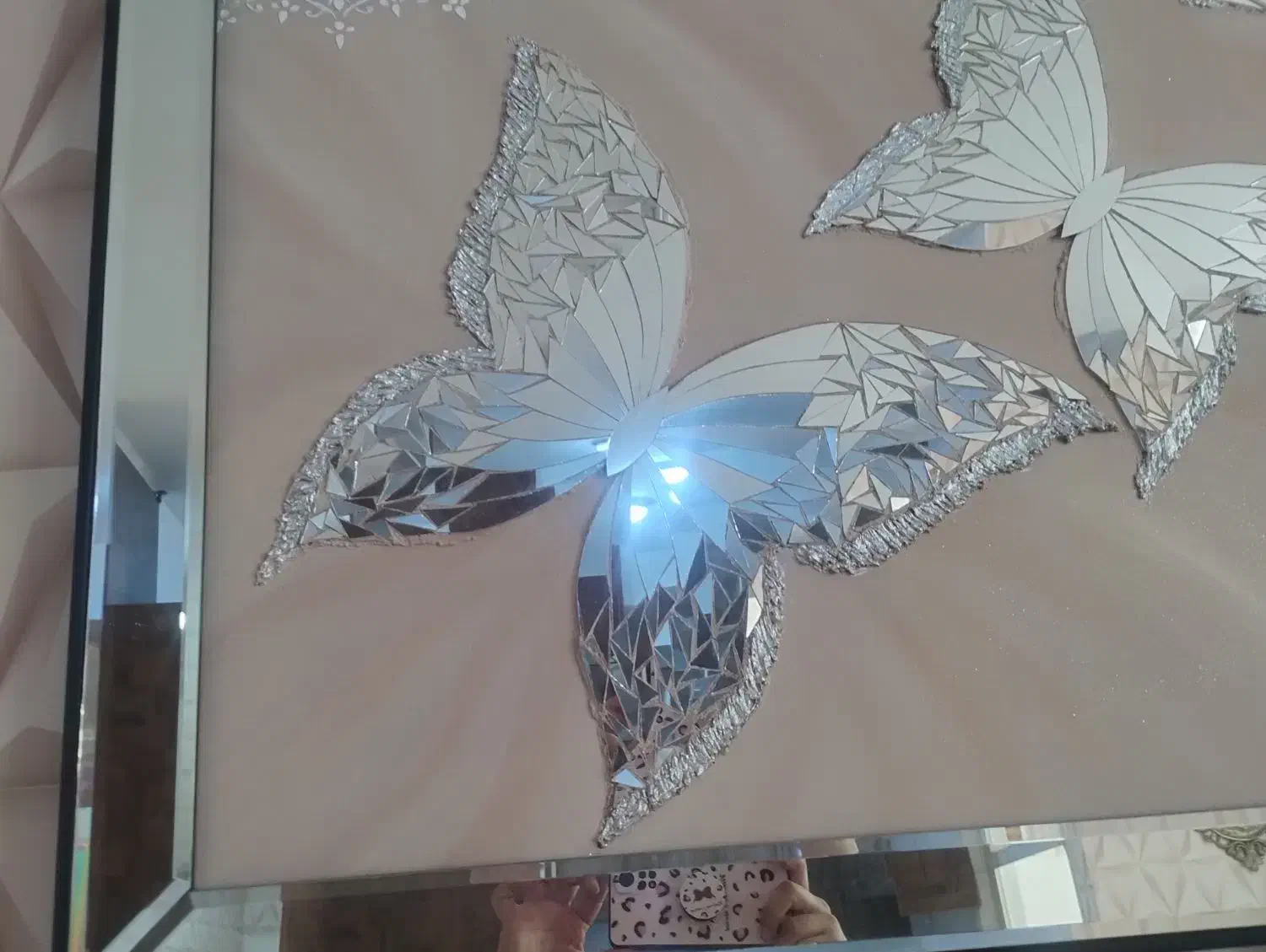 تابلو آینه ای با قاب آینه ای کار دست|تابلو، نقاشی، عکس|اسلام‌شهر, زرافشان|دیوار