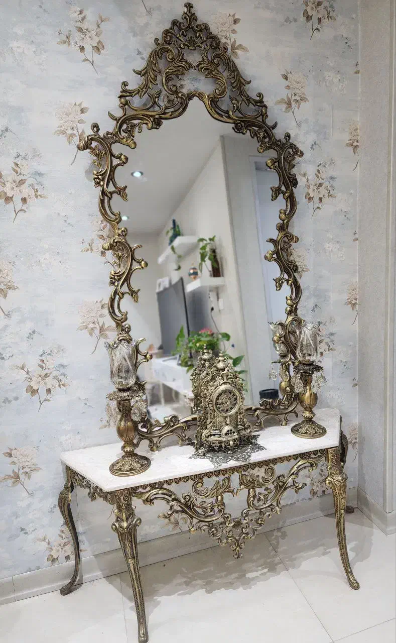 آینه و شمعدان عروس دامادی|صنایع دستی و سایر لوازم تزئینی|اصفهان, شفق|دیوار