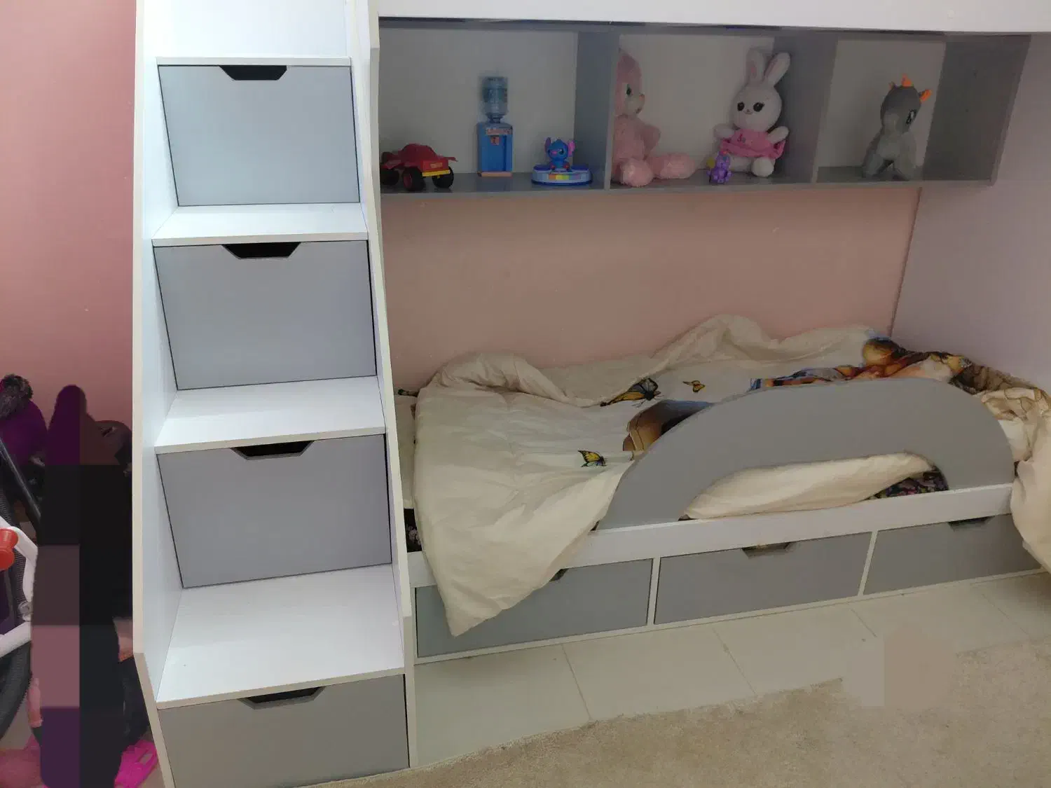 تخت دو طبقه نوجوان|تخت و سرویس خواب|کاشان, شهرک خاتم الانبیا (مسکن ملی کاشان)|دیوار