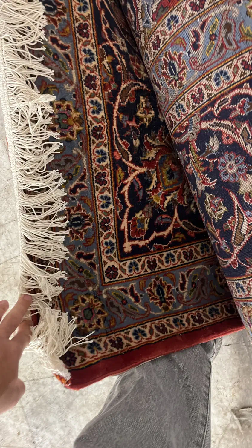 فرش دستباف کاشان ۱۲ متری لچک‌ترنج شاه‌عباسی لاکی|فرش|تهران, شهرک غرب|دیوار