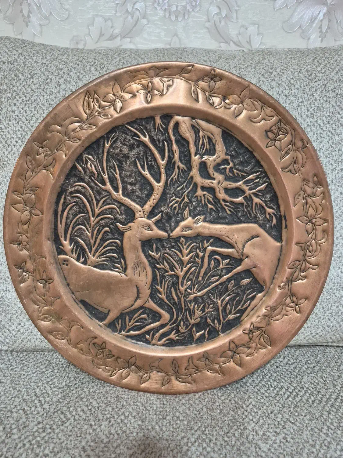 سینی مسی قدیمی و آنتیک|کلکسیون اشیاء عتیقه|تهران, باشگاه نفت|دیوار