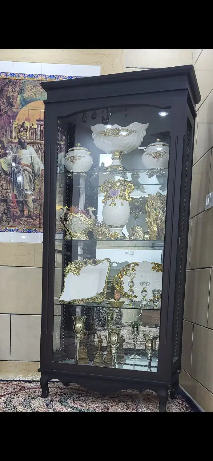 بوفه|بوفه، ویترین، کنسول|کاکی, |دیوار