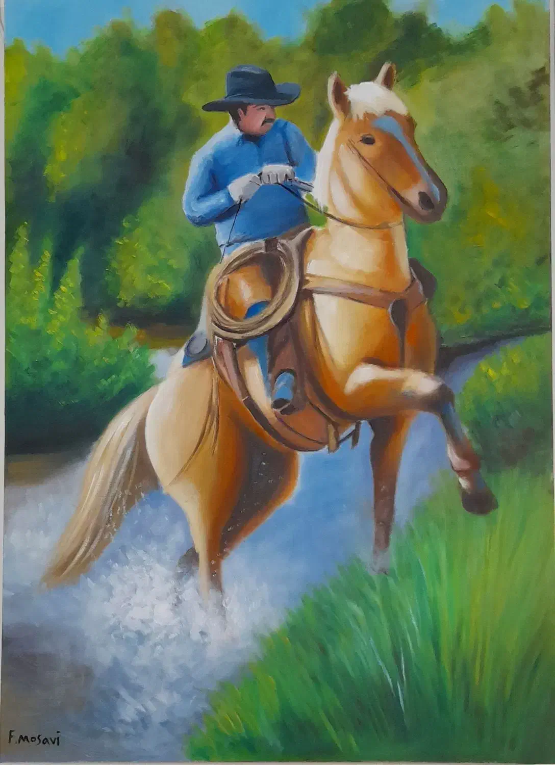 تابلو رنگ روغن طرح اسب|تابلو، نقاشی، عکس|تهران, مجیدیه|دیوار